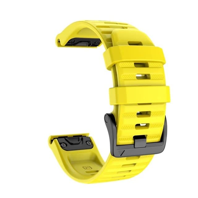 shuyao Silikonowy pasek na nadgarstek do zegarka Garmin Fenix 6 6X Pro 5 5X Plus S60 935 MK2 EasyFit pasek na nadgarstek (kolor: żółty, rozmiar: 22 mm Fenix 6 6 Pro)