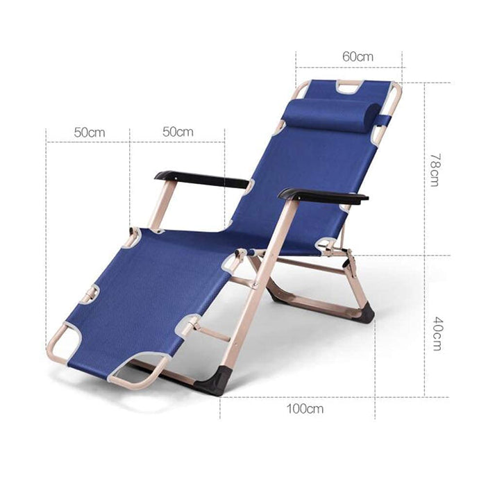 FYHH-JZHY Wypoczynek krzesło biurowe, leżak, sofa, łóżko, rozkładane siedzisko, składane, na zewnątrz, na patio, meble ogrodowe, trwałe, mocne (niebieskie)
