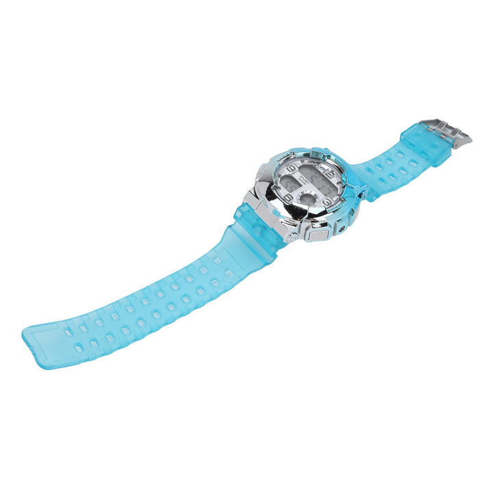 Zegarki studenckie, okrągła tarcza 30m Wodoodporny Wygodny w noszeniu Pasek PU Cyfrowy zegarek Lustro z żywicy Wyczyść wyświetlacz do zajęć rekreacyjnych w podróży(Jasny niebieski)
