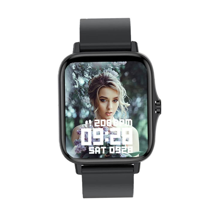 Smartwatch Bluetooth Call Smart Band tętno ciśnienie krwi sport fitness tracker dla kobiet mężczyzn (czarny)