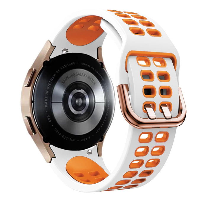 SKM Oficjalny silikonowy pasek 20 mm do Samsung Galaxy Watch4 Classic 46 42 mm/44 40 mm Smartwatch Ridge Sport bransoletka pasek do zegarka Correa (kolor: Kolor B, rozmiar: Watch 4 44 mm)