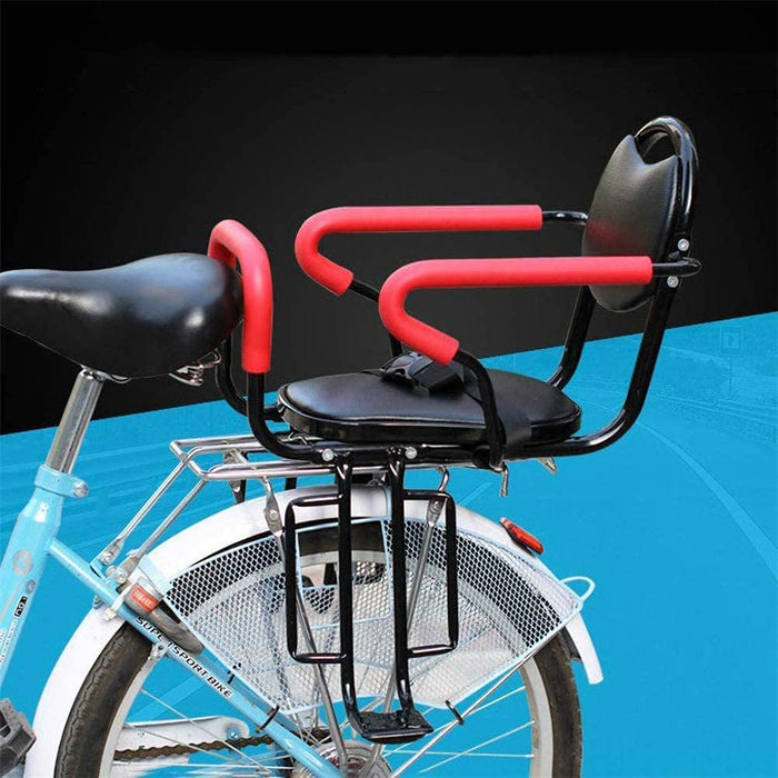 Fotelik rowerowy dla dzieci, zdejmowane tylne siedzenie rowerowe, uchwyt dziecięcy z antypoślizgowymi podłokietnikami i pedałami, dla dzieci w wieku 2–6 lat