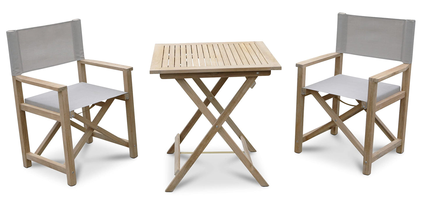 GRASEKAMP Qualität seit 1972 10971 stół składany z drewna tekowego 70 x 70 cm stół ogrodowy stół bistro stół balkonowy meble ogrodowe, naturalny