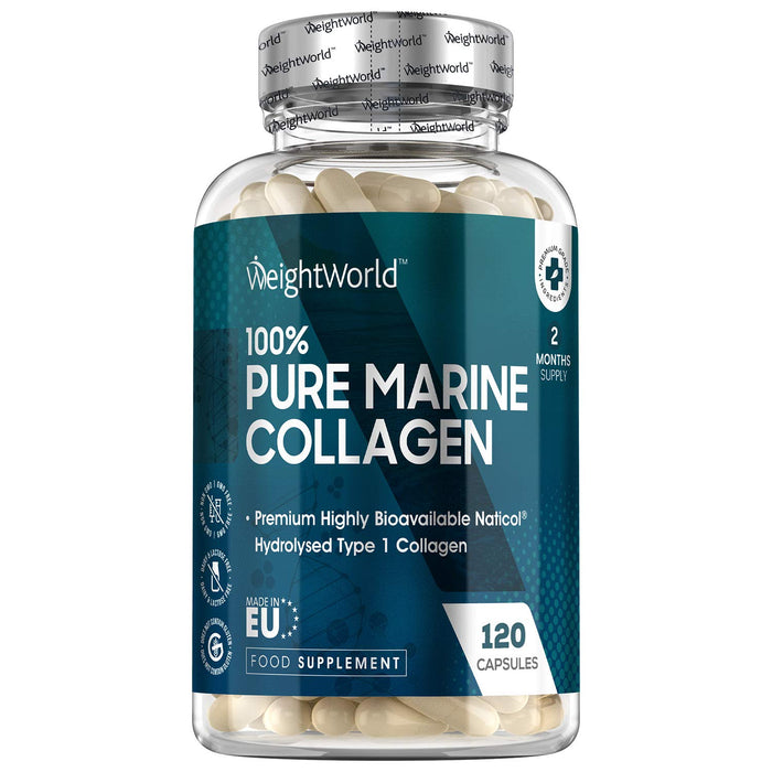 Kapsułki kolagenowe - 1170 mg czysty kolagen morski w wysokiej dawce i testowany laboratoryjnie - kolagen morski dla Twojego samopoczucia - dla mężczyzn i kobiet - 120 kapsułek - jakość premium