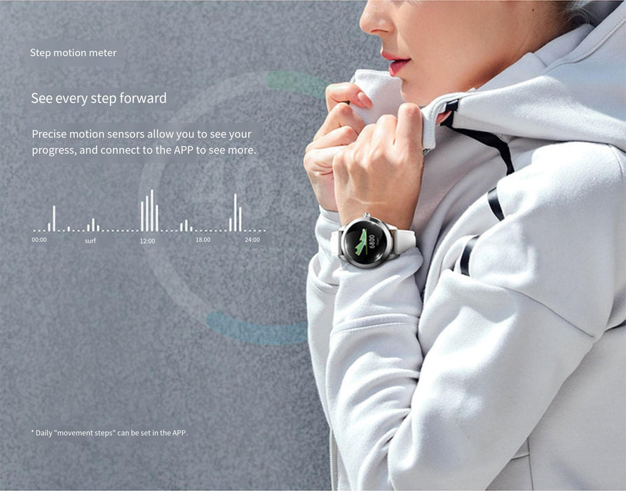 Inteligentny zegarek damski z pulsometrem i monitorowaniem aktywności Bluetooth krokomierz wodoodporny stoper A, A
