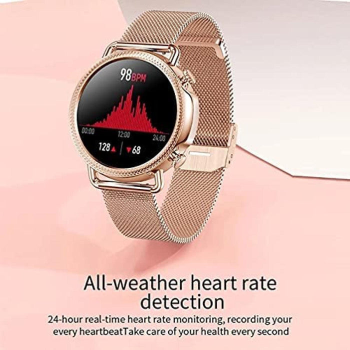 Inteligentny zegarek damski z pomiarem ciśnienia krwi/tlenu/temperatury i monitorowania tętna krokomierz D, D