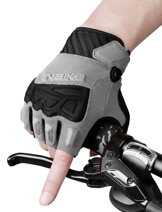INBIKE Rękawiczki rowerowe bez palców dla mężczyzn MTB oddychająca ochrona antypoślizgowe pół palców rękawice rowerowe górskie TPR wyściełane dla mężczyzn kobiet