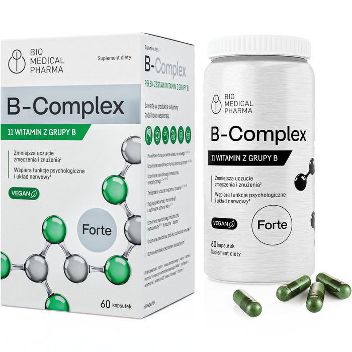 JPHYLL High-Dose B Vitamin Complex – 11 B Vitamins with Bioactive Forms Like 5-MTHF Extrafolate-S, Inositol, Choline, and PABA – Vegan, Additive-Free – 1 Capsule Daily – B–Complex (60 Capsules)