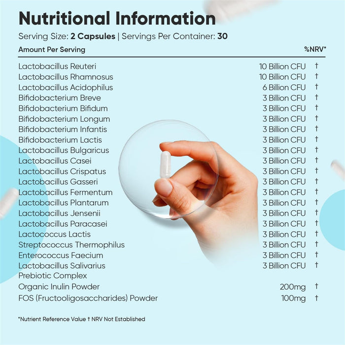 WeightWorld Bio Cultures Complex Probiotics and Prebiotics - 77 Billion CFU - 20 Live Bacterial Cultures - 60 Probiotic Complex Capsules for Women & Men