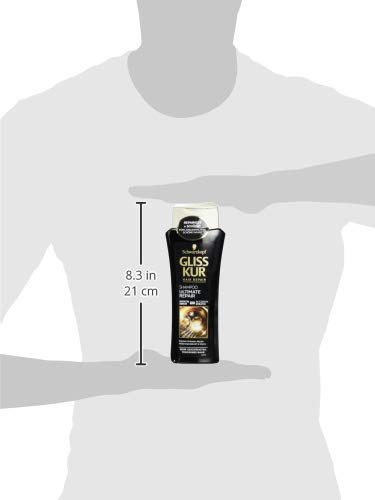 Schwarzkopf Gliss Kur szampon odżywczy, Ultimate Repair, 3 sztuki w opakowaniu (3 x 250 ml)