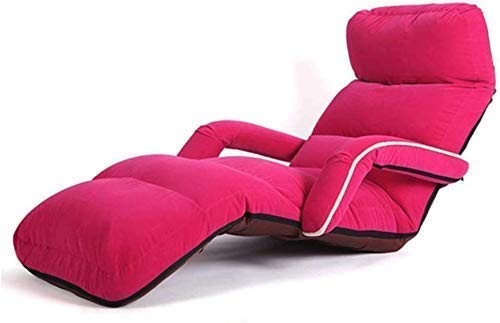 Krzesła kempingowe Leżaki ogrodowe Krzesło składane Pojedyncza leniwa kanapa z podłokietnikami, podłogowa składana rozkładana tkanina Mała sofa Zdejmowana i zmywalna (178 & razy; 80x18cm (kolor, czerwony), lekki b