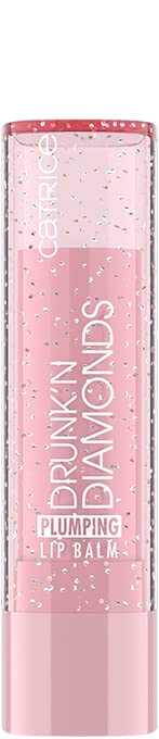 Catrice Drunk'n Diamonds Plumping Lip Balm, pomadka do ust, nr 030 I Couln't Caratless, różowy, pielęgnujący, powiększający, błyszczący, błyszczący, wegański, bez parabenów (3,5 g)