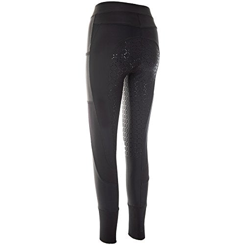 LAZURA Unisex – legginsy do jazdy konnej, czarne, 122-128