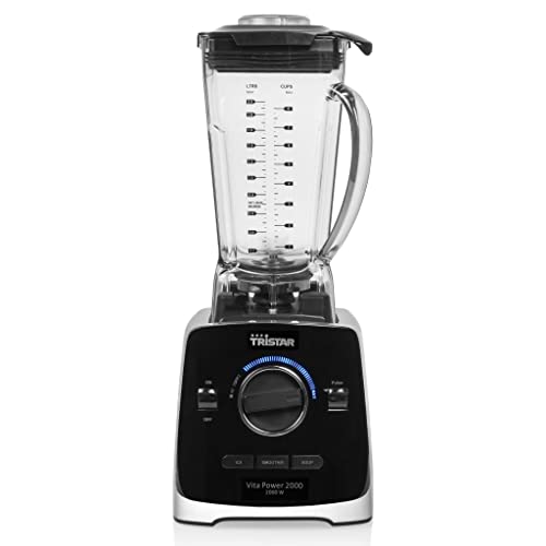 Tristar BL-4473 VitaPower Blender 2000 – 2 l pojemnik do miksowania z tritanu, bez BPA, 2000 W, czarny, srebrny
