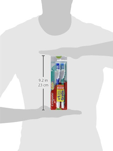 Colgate Szczoteczka do zębów Total środek czyszczący, zestaw 2 szt. – ręczna szczoteczka do zębów czyści powierzchnie zębów, języki, policzki i głęboko w przestrzeni między zębami