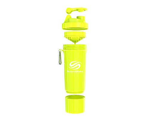 Smartshake Suplementy sportowe shakers, wąski, 500 ml, żółty