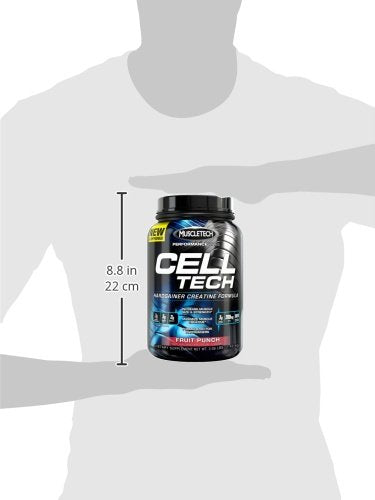 Creatin monohydrat i BCAA, MuscleTech Cell-Tech Cell-Tech Creatine Monohydrate Powder, aminokwasy i kreatyna do budowy mięśni i treningu siłowego, skok owocowy, 1,4 kg (28 porcji)