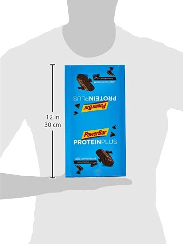 PowerBar Protein Plus batonik z tylko 107 Kcal - Low Sugar baton białkowy, baton fitness z błonnikiem - czekoladowo-brązowe (30 x 35 g)