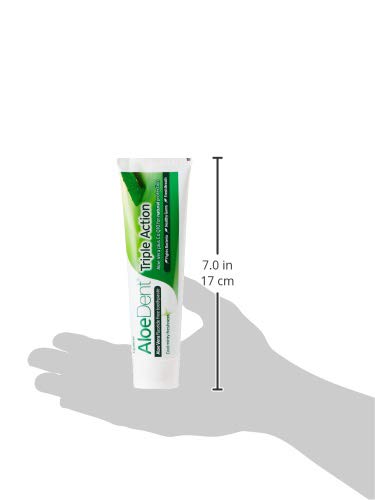AloeDent Triple Action Aloe Vera pasta do zębów, bez fluoru, 1 opakowanie (1 x 100 ml)