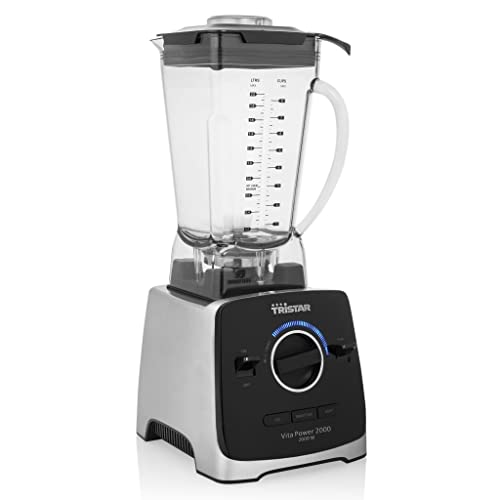 Tristar BL-4473 VitaPower Blender 2000 – 2 l pojemnik do miksowania z tritanu, bez BPA, 2000 W, czarny, srebrny