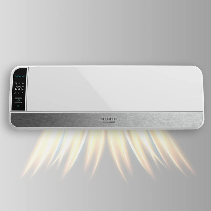 Cecotec Ceramiczny grzejnik ścienny ReadyWarm 5250 Swing Box Ceramic. 2000 W, ekran LED, timer i pilot zdalnego sterowania, ochrona przed przegrzaniem, system Overprotect, wskaźnik pracy, 20 m2