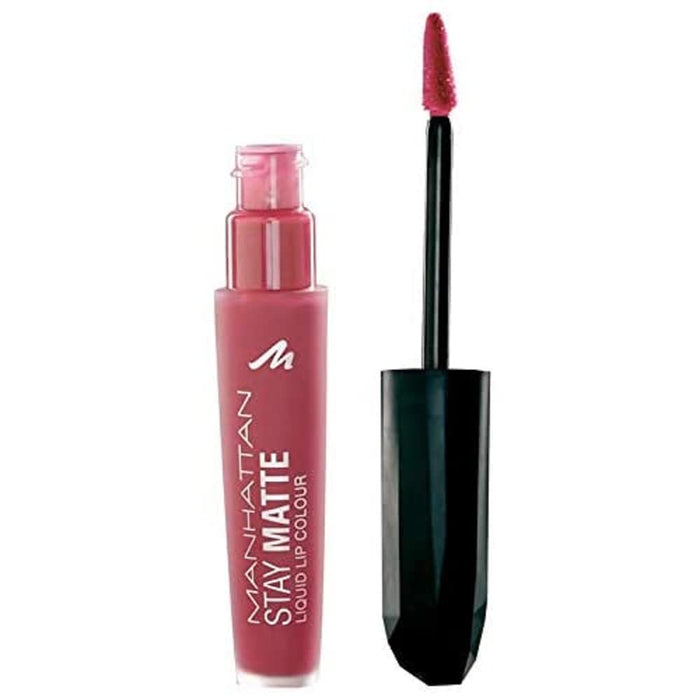 Manhattan Stay Matte Liquid Lip Colour, Matter, odporna na rozmazywanie i działanie wody pomadka do ust, długotrwała intensywność kolorów, kolor Shopping in Soho 210, 1 x 5,5 ml