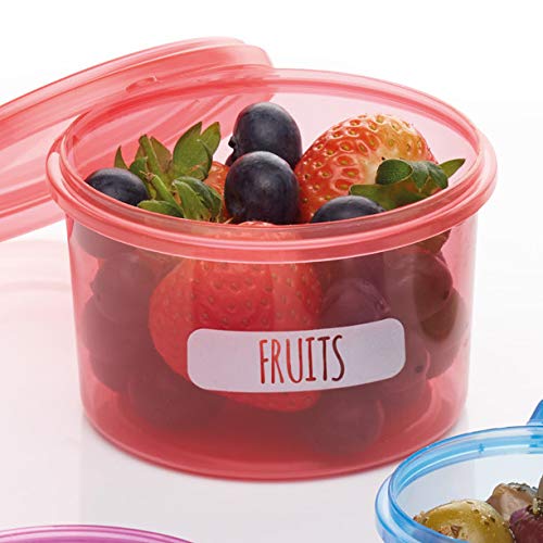 KitchenCraft Zestaw Pojemników na Żywność Healthy Eating, Porcjowanie Jedzenia, 7 Sztuk – Wielokolorowe