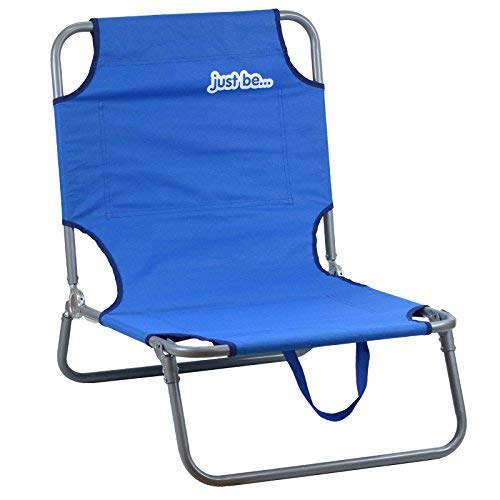 Lekkie składane krzesło kempingowe i leżak do ogrodu i na plażę, meble ogrodowe i akcesoria kempingowe od Just be. Przenośne, wygodne krzesła ogrodowe dla dorosłych i dzieci - niebieskie