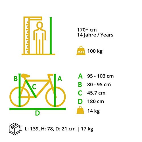BIKESTAR aluminiowy rower miejski 26, 28 cali | Rama 16, 18 cali, 7-biegowy rower damski Shimano, holenderski rower retro z hamulcem V i bagażnikiem