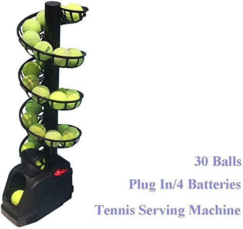 QiHhhh Piłka tenisowa, maszyna do rzucania piłki tenisowej, lekkie urządzenie do gry w tenisa, wtyczka/baterie