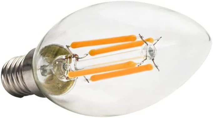 CENPEK 2 szt. Ściemniana żarówka LED E14 4W Żarówki w kształcie świecy C35 Ciepła biel 2700K Śruba Edisona Vintage żarówki Bezbarwne szkło Klasyczna lampa do dekoracji, 40W Wymiana żarówki halogenowej 240V