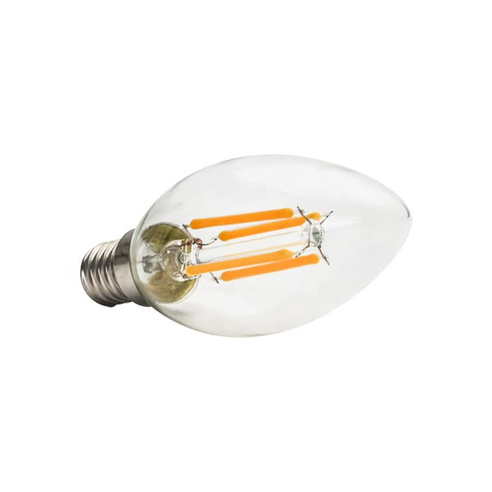 CENPEK 2 szt. Ściemniana żarówka LED E14 4W Żarówki w kształcie świecy C35 Ciepła biel 2700K Śruba Edisona Vintage żarówki Bezbarwne szkło Klasyczna lampa do dekoracji, 40W Wymiana żarówki halogenowej 240V
