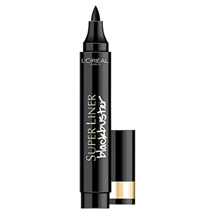 L'Oréal Paris Super Liner Blackbuster, czarny – precyzyjny eyeliner w intensywnym kolorze – idealny do szerokich kresek i ekstremalnego makijażu – utrzymuje się do 24 godzin! 1 opakowanie (1 x 2,5 ml)
