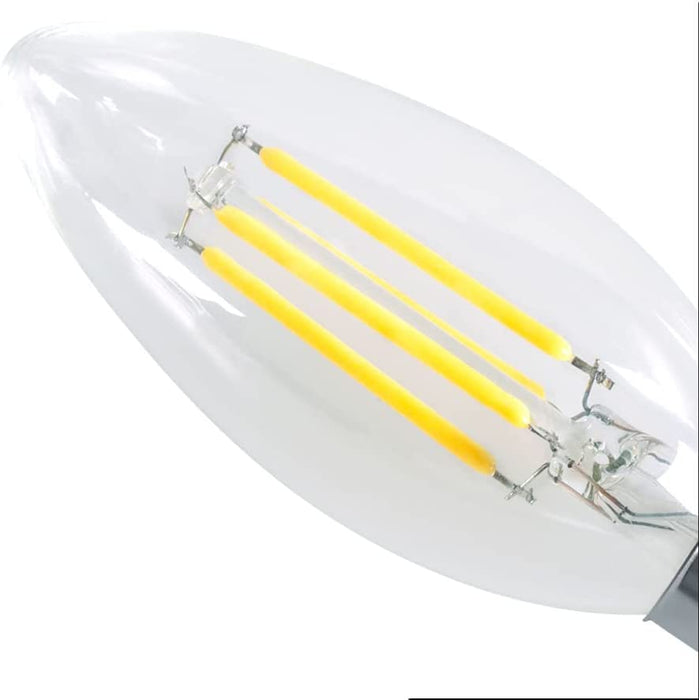 CENPEK 2 szt. Ściemniana żarówka LED E14 4W Żarówki w kształcie świecy C35 Ciepła biel 2700K Śruba Edisona Vintage żarówki Bezbarwne szkło Klasyczna lampa do dekoracji, 40W Wymiana żarówki halogenowej 240V