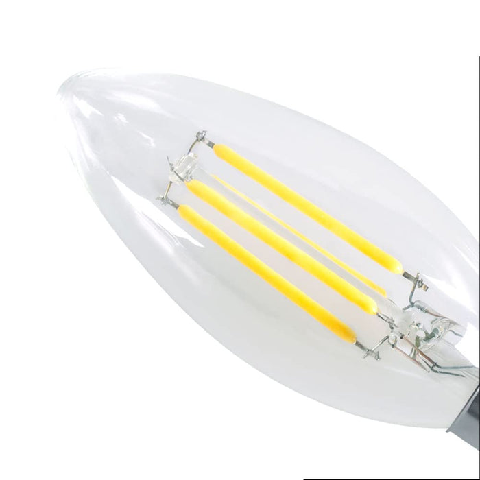 CENPEK 2 szt. Ściemniana żarówka LED E14 4W Żarówki w kształcie świecy C35 Ciepła biel 2700K Śruba Edisona Vintage żarówki Bezbarwne szkło Klasyczna lampa do dekoracji, 40W Wymiana żarówki halogenowej 240V