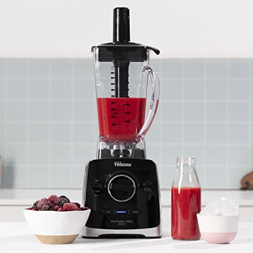 Tristar BL-4473 VitaPower Blender 2000 – 2 l pojemnik do miksowania z tritanu, bez BPA, 2000 W, czarny, srebrny