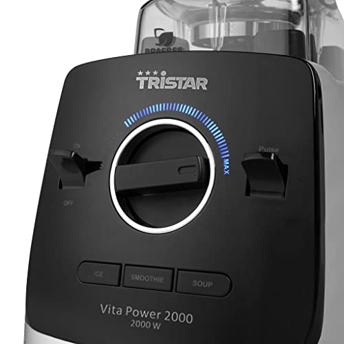 Tristar BL-4473 VitaPower Blender 2000 – 2 l pojemnik do miksowania z tritanu, bez BPA, 2000 W, czarny, srebrny
