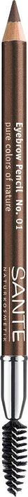 SANTE Naturkosmetik Eyebrow Pencil nr 01 blonde, do wypełniania brwi, ze szczoteczką do brwi, bez karminu, naturalny makijaż, 1 g