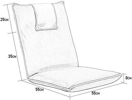 Krzesła kempingowe Leżaki ogrodowe Składane krzesło Leniwa kanapa, 6-biegowa regulowana sofa Podłoga Sofa do gry Fotel, składany fotel, wbudowana stalowa rama （110 & razy; 55 & razy; 8cm） (kolor, G