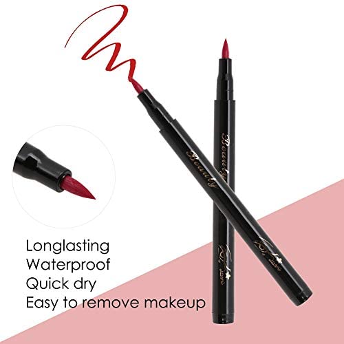 Eyeliner Pencil, Red lub Blue Flash Eyeliner Pen Matowe narzędzie kosmetyczne do Eyeliner Wodoodporny Eyeliner Pen Kolory oczu Eyeliner Make up Pencil(06# czerwony)