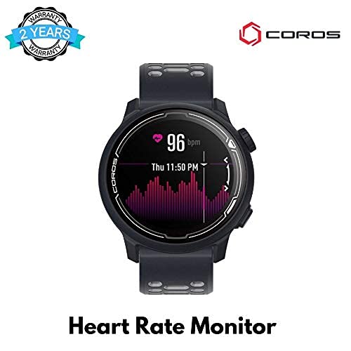 COROS Pace 2 Premium zegarek sportowy GPS, pulsometr, 30-godzinna bateria GPS, barometr, przyłącza ANT + i BLE, Strava, Stryd & TrainingPeaks (granatowy silikon)