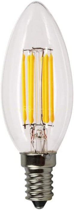 CENPEK 2 szt. Ściemniana żarówka LED E14 4W Żarówki w kształcie świecy C35 Ciepła biel 2700K Śruba Edisona Vintage żarówki Bezbarwne szkło Klasyczna lampa do dekoracji, 40W Wymiana żarówki halogenowej 240V