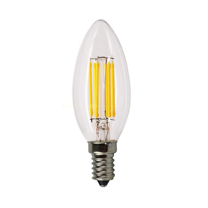 CENPEK 2 szt. Ściemniana żarówka LED E14 4W Żarówki w kształcie świecy C35 Ciepła biel 2700K Śruba Edisona Vintage żarówki Bezbarwne szkło Klasyczna lampa do dekoracji, 40W Wymiana żarówki halogenowej 240V