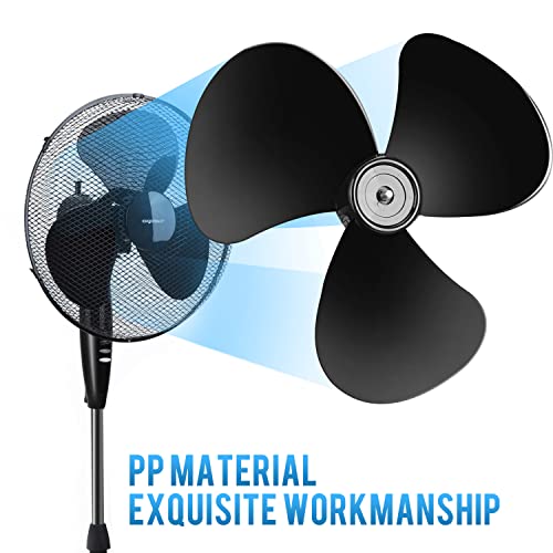 Aigostar Molly 33NFR - wentylator stojący 3 prędkości, 40 W. wysuwana stopka, długi kabel, bezpieczna kratka, czarny, ekskluzywny design.