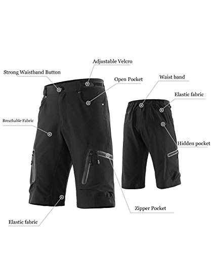 Capplue Męskie spodnie rowerowe, oddychające, MTB, do wspinaczki górskiej, aktywności na świeżym powietrzu