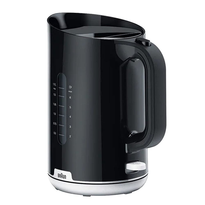 Braun Breakfast1 Collection czajnik elektryczny, obracany o 360°, zdejmowany filtr wapienny, pojemność 1,7 l, nie zawiera BPA, WK1100BK, 2200 W, tworzywo sztuczne, czarny