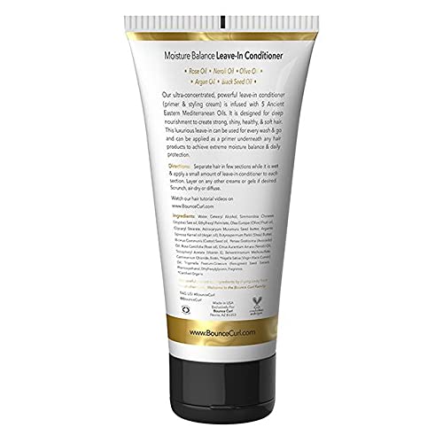 Bounce Curl Moisture Balance Leave-In Conditioner| Primer & Styling Cream | 6oz, 177ml…