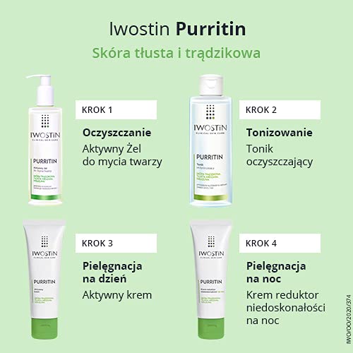 Iwostin Purritin Aktywny Krem - Skóra Trądzikowa, Tłusta, Mieszana 40 ml
