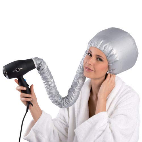 Bonnet Kask do suszenia, suszarka do włosów z gumową taśmą do mocowania telefonu komórkowego, szary