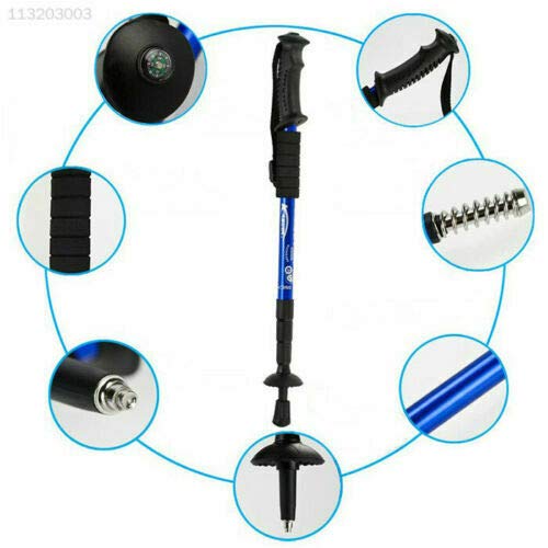 Para teleskopowych kijków trekkingowych Antishock Nordic Walking - regulowany rozmiar od 50 do 110 cm